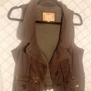 Vintage Vest Brown Womens